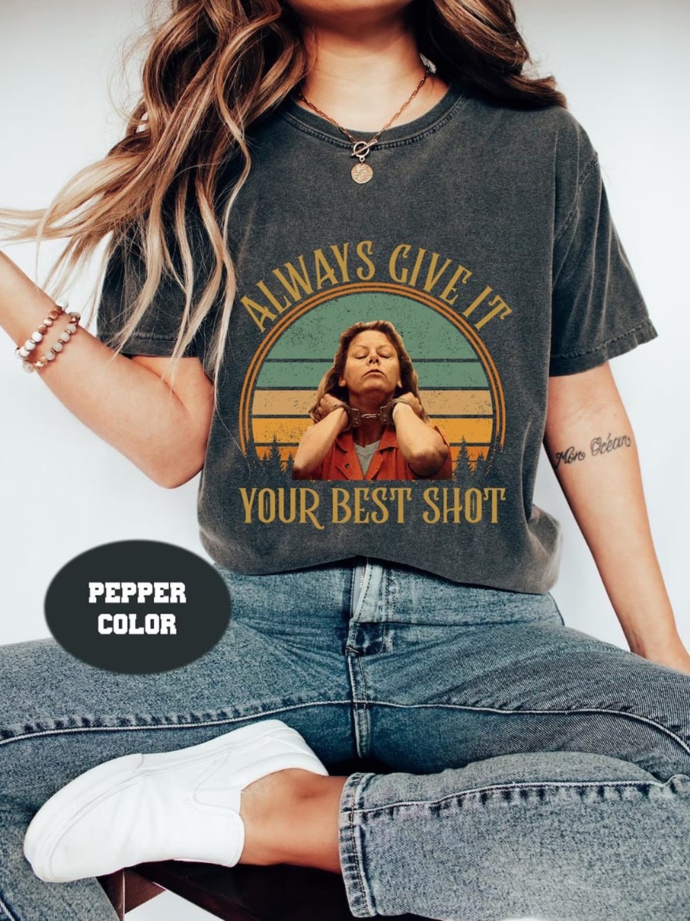 Always Give It Your Best Shot Graphic Tee - Pepper Color
